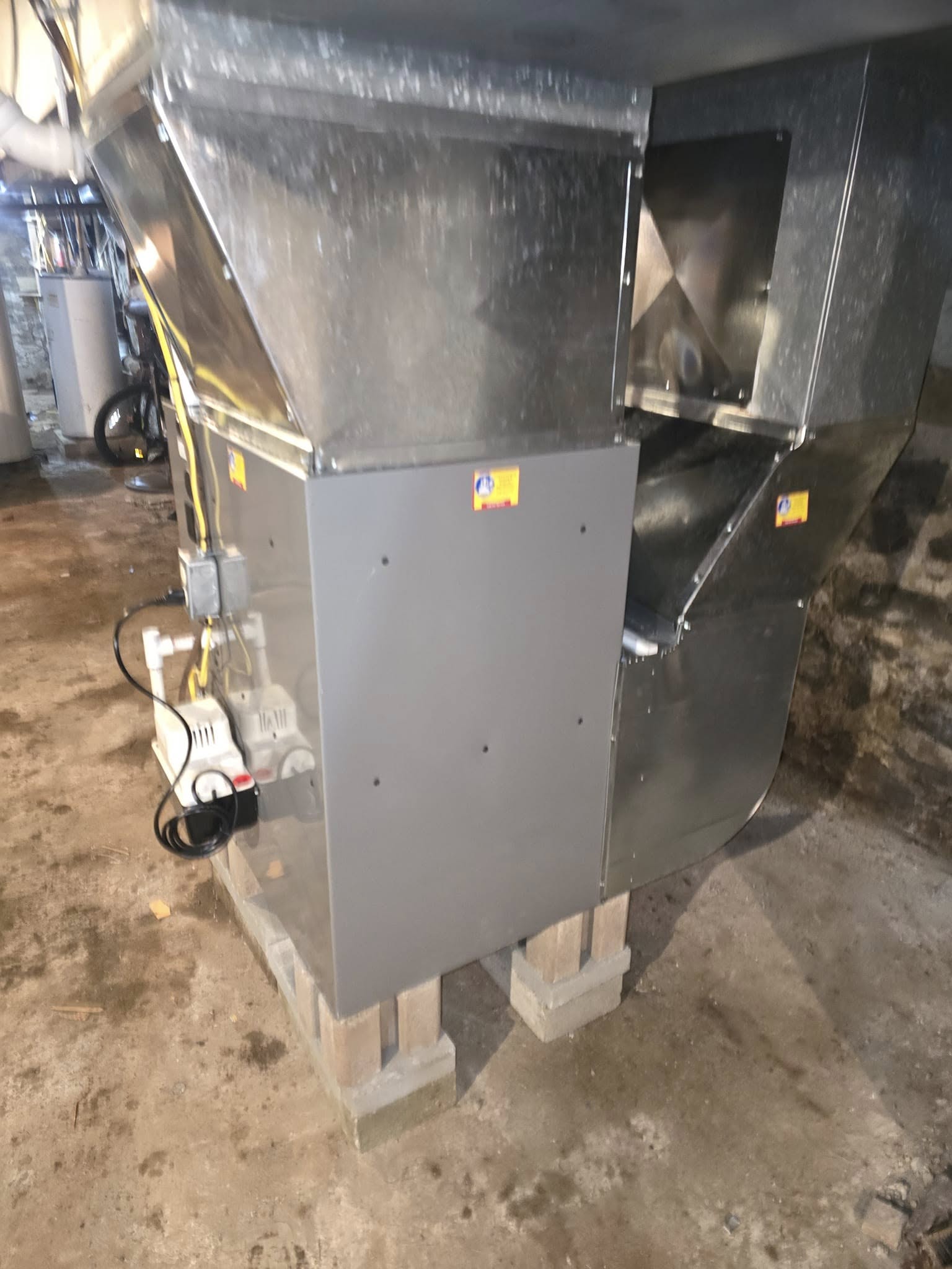 back of new furnace install